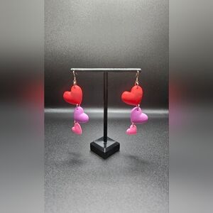 Valentine Triple Heart Earrings